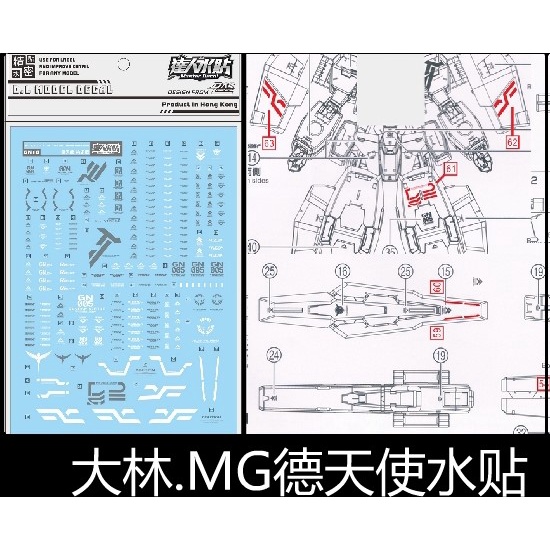 【Max模型小站】大林水貼 (GN18) MG 1/100 德天使 納德雷 水貼