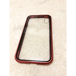 iPhone XR 保護殼 磁吸式 硬殼 透明紅邊框