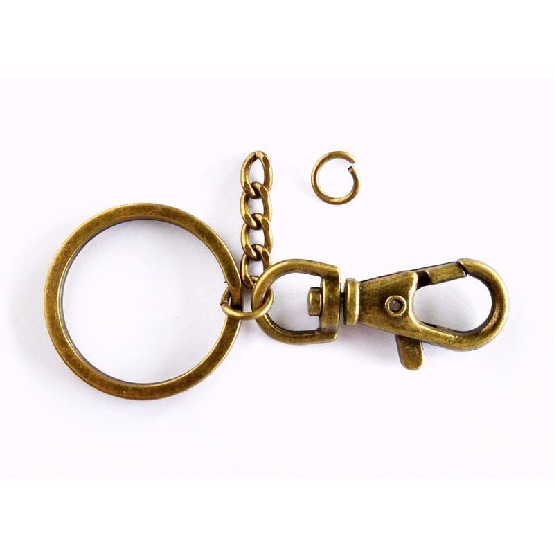 【綺綺愛編織】古銅色 / 銀色鑰匙圈 平圈 外徑30mm 手工藝串珠DIY材料