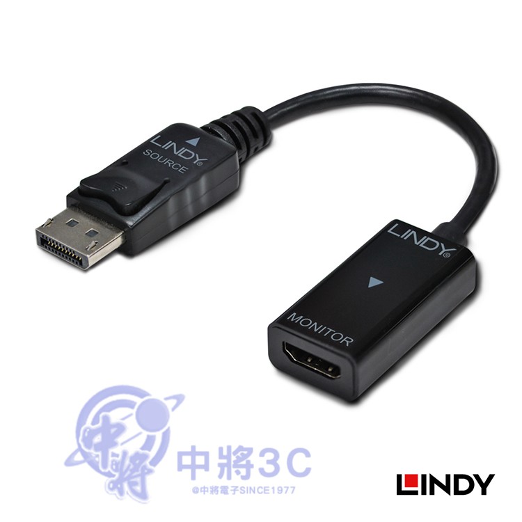 LINDY林帝 - 主動式 DISPLAYPORT公轉HDMI母 4K 轉換器 41728