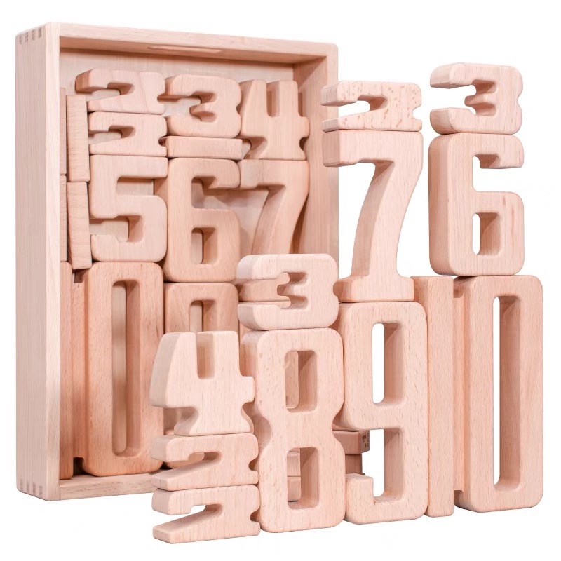 數字積木 早教教具 教育版玩具 實木數學大積木 啟蒙禮物 【免運現貨】100粒 ins風