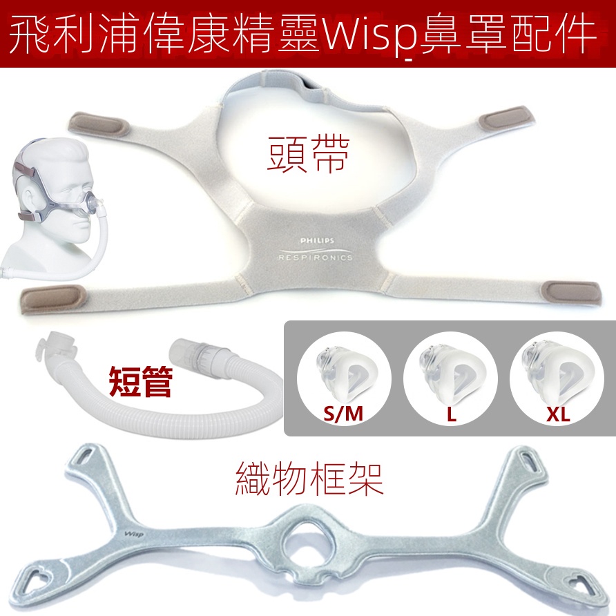 殺價★飛利浦呼吸器機WISP精靈硅膠鼻罩原裝專用頭帶/綁帶/帶子框架