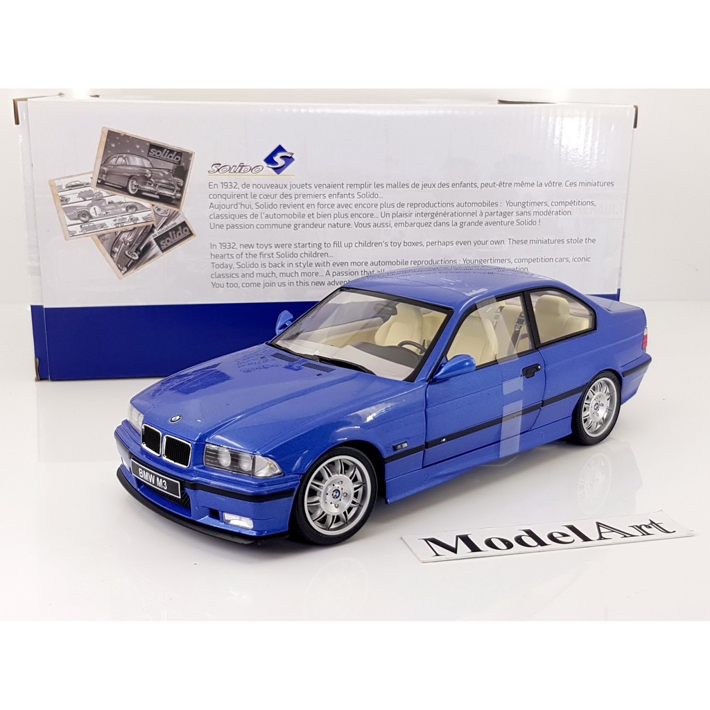 【模型車藝】1:18 Solido BMW E36 M3 Coupe 1996藍 金屬車門可開『現貨最低價』