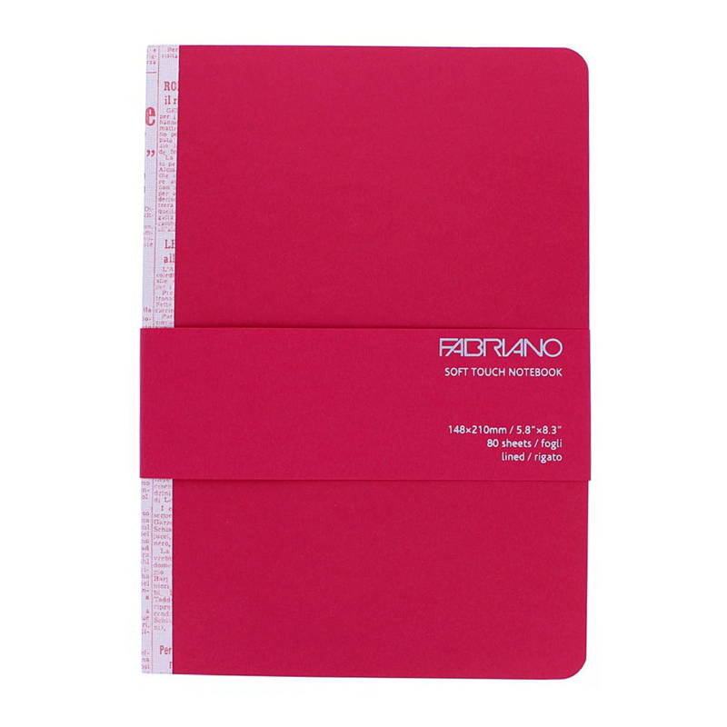 【FABRIANO】Soft Touch線條筆記本／A5（80張14.8x21）紅色 TAAZE讀冊生活網路書店