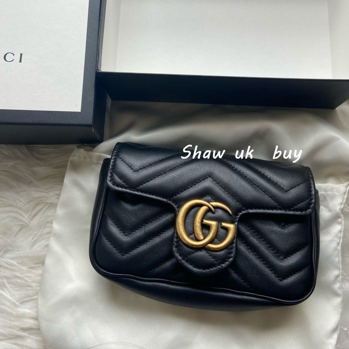 二手正品GUCCI 古馳 雙G Marmont 迷你 肩背包 鏈條包 單肩包 斜背包 女包 手拿包 476433