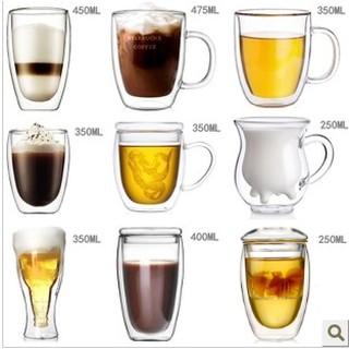 ✨愛鴨咖啡✨雙層玻璃杯 耐熱 透明玻璃杯 泡茶杯 咖啡杯 帶蓋雙層杯