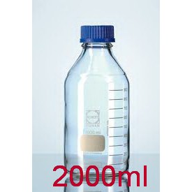 德國 SCHOTT DURAN 原廠 藍蓋血清瓶 試藥瓶 寬口 水瓶 玻璃瓶 2000ML