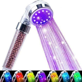 新款LED七彩變色淋浴花灑噴頭增壓過濾負離子花灑噴頭