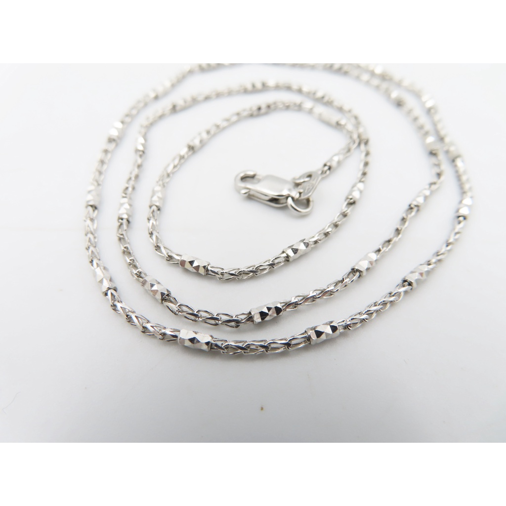 %玉承珠寶%義大利14K白K金項鍊長46CM(高價買收黃金.K金.鉑金.勞力士.龍銀.鑽石)D100