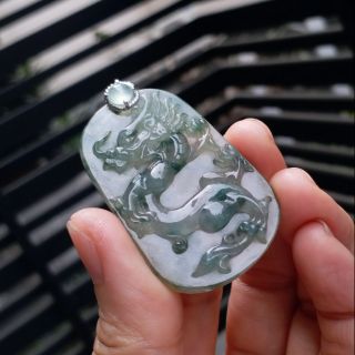 嗨，寶貝銀飾珠寶* 緬甸玉A貨 翡翠飾品☆保證A貨 冰玻璃種飄花 龍鳳牌玉珮 雙面巧雕翡翠 蛋面白翡14K金吊墜