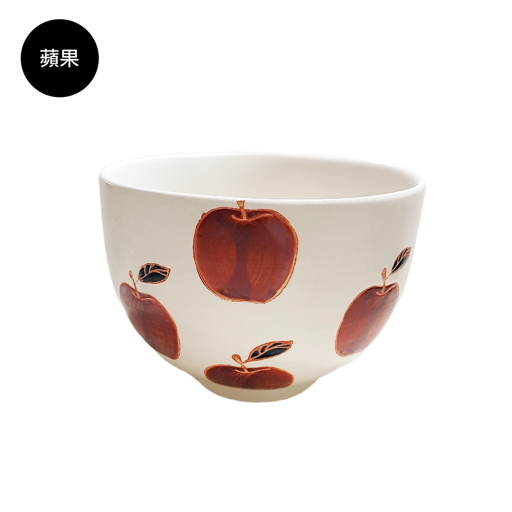 Vintage+。復古家。日本製 波佐見焼。蘋果 檸檬 水果手繪陶瓷 麵碗 丼碗 沙拉碗 飯碗(直徑14.5cm/特價)
