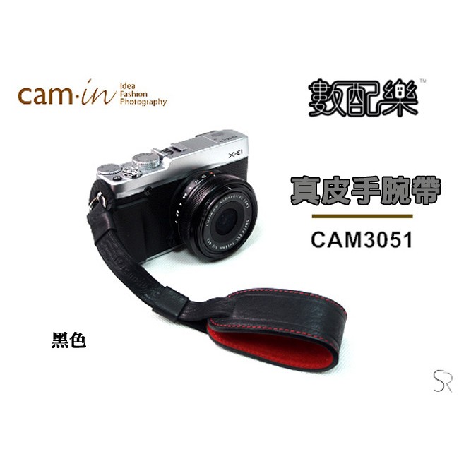 【數配樂】Cam-in 真皮皮革 手腕繩 手腕帶 CAM3051 黑色 RX100 A6000 NEX5R SX50