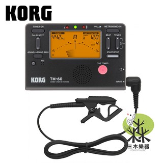 【三木樂器】KORG TM-60C 全功能調音節拍器 含調音夾 KORG TM60 TM50 CM300 黑