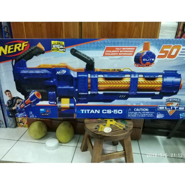 又心小舖。全新未拆NERF TITAN CS-50 熱火終極 泰坦 發射器 自動電動 軟彈槍玩具