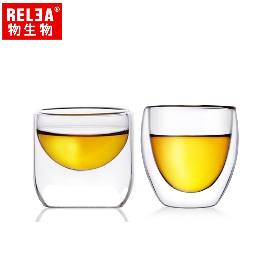 【RELEA 物生物】品茗 雙層玻璃 小杯 泡茶杯 (共三款) 台灣總代理