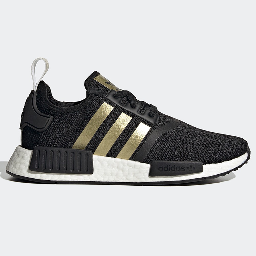 Adidas NMD R1 女鞋 慢跑 休閒 BOOST 襪套 經典 黑 金【運動世界】FX8833