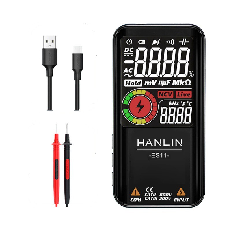 HANLIN-ES11 充電款智能自動萬用測電表 現貨 廠商直送