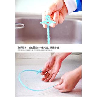 【夜市王】笑臉頭髮清理器 下水道通馬桶疏通器 家用水槽防堵清潔鉤 笑臉清潔鉤 19元