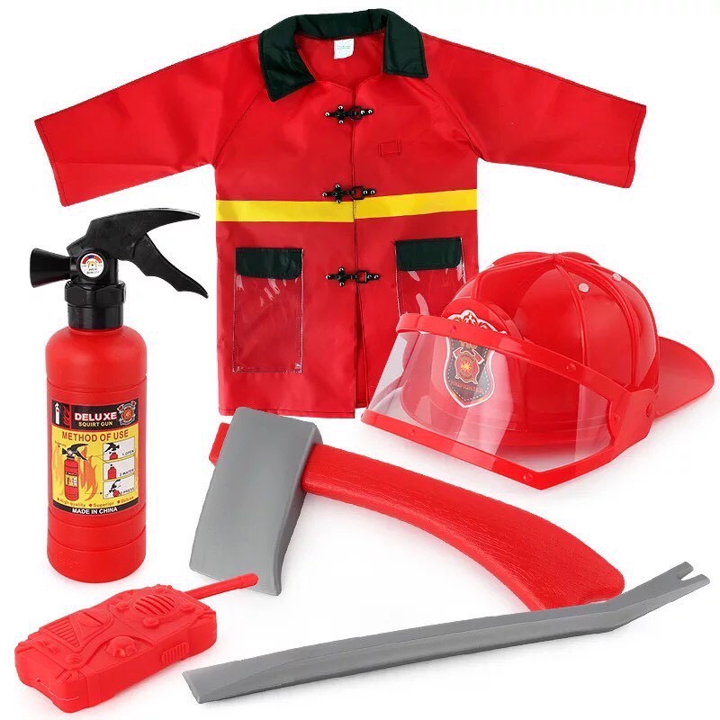 小小消防隊員 嬰幼兒兒童寶寶 角色扮演 消防玩具六件組 滅火器可噴水 沙灘挖沙玩具 夏日消暑玩具