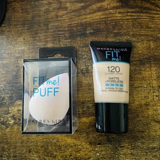 全新 Maybelline 媚比琳 Fit Me 反孔特霧粉底液 18ml+專屬美妝蛋+超持久霧感液態唇膏