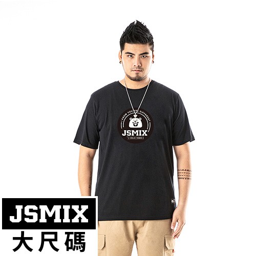 JSMIX大尺碼服飾-大尺碼JSMIX品牌熊印花短T【T02JT4036】共2色