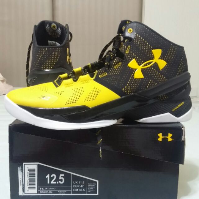 "UA" under armour curry 2 long shot黑黃配色US12.5