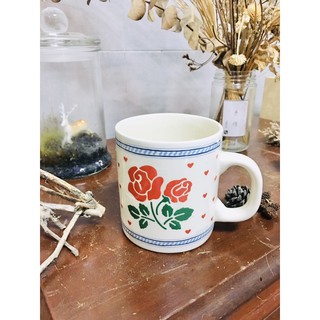 古董馬克杯 古典玫瑰花