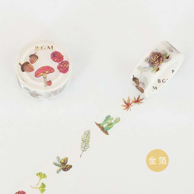 花魚棉 ᴗ 日系商品 和紙 森林物語 蘑菇 金箔 紙膠帶 日本品牌bgm 蝦皮購物
