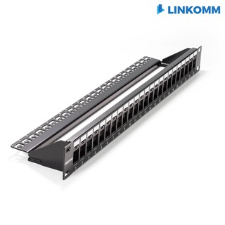 【LINKOMM】空架跳線面板 1U 19吋 UTP 24P CAT5e CAT6 RJ45 Patch Panel
