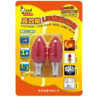 【承峰五金】電精靈 高效能LED超亮燈泡2W(清光E12) /2入裝