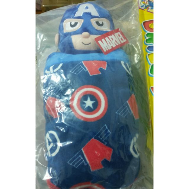 漫威marvel 美國隊長家樂福坐墊絨毛玩偶小毯子冷氣毯 蝦皮購物
