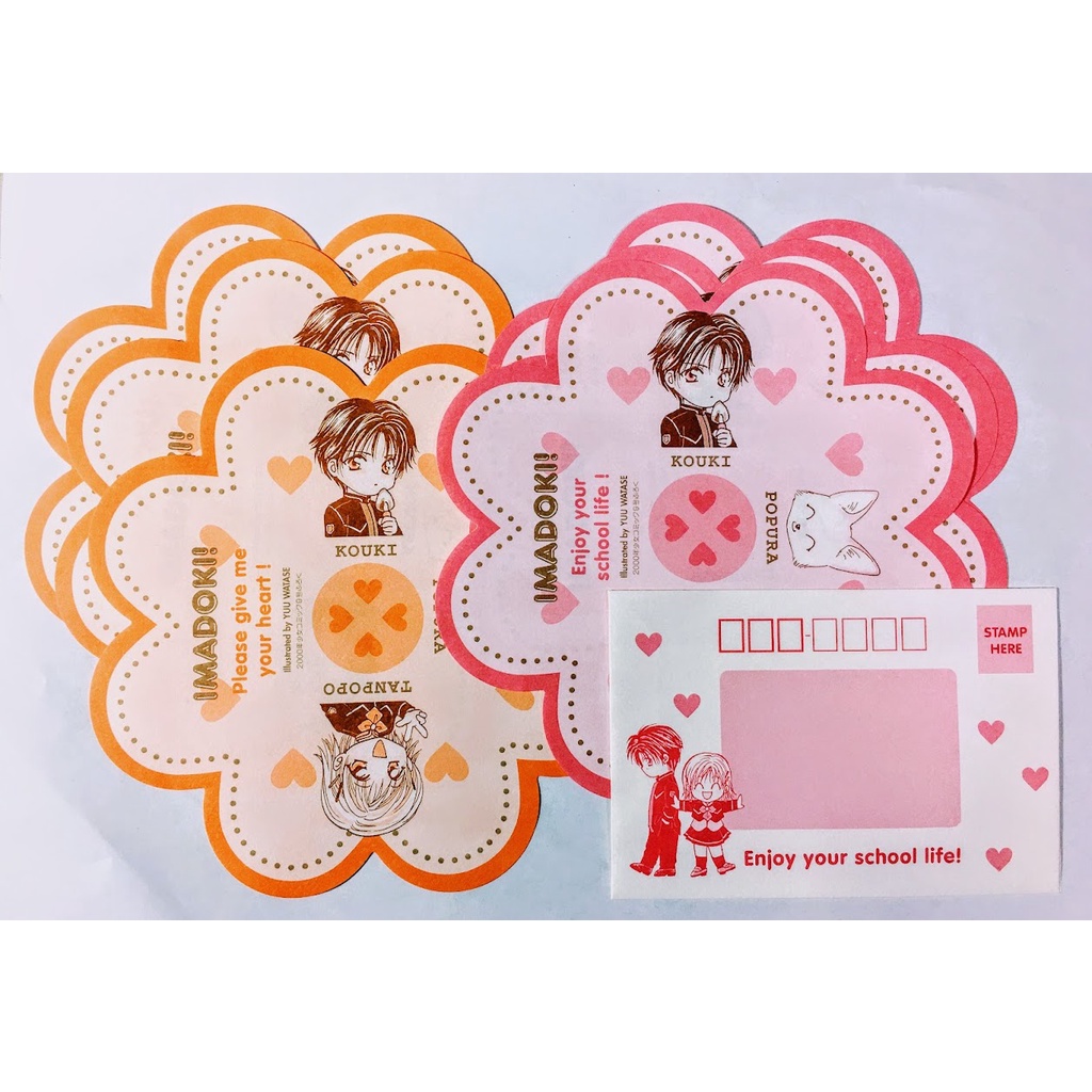 鈴鈴的賣場/2000年 夢幻學園信套組/渡瀨悠宇/夢幻妖子/動漫/信封信紙/夢幻天女/山崎蒲公英/日雜附錄/動漫周邊