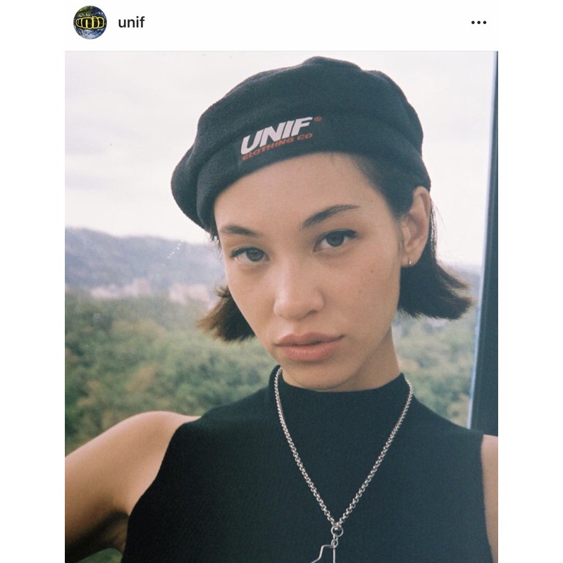 Unif水原希子愛牌正品羔羊絨貝雷帽黑 蝦皮購物
