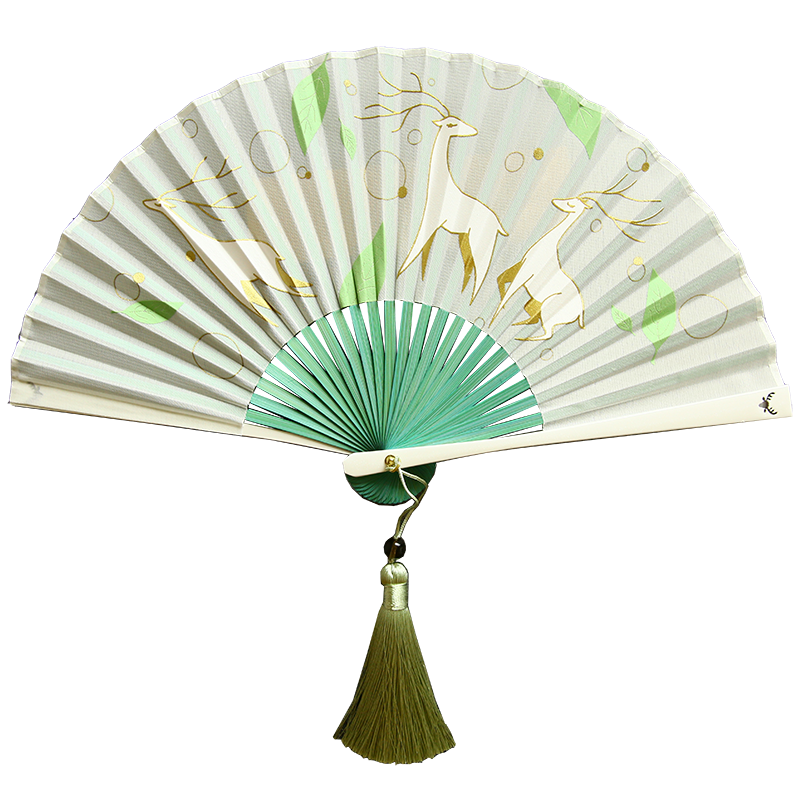 現貨古風折扇扇子林深時見鹿森系小清新芷墨女式5 5寸小扇子夏天便攜古風折扇淺綠 蝦皮購物