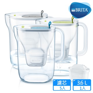 【BRITA】Style 3.6L純淨濾水壺【濾心五入特惠組｜BRITA授權經銷】