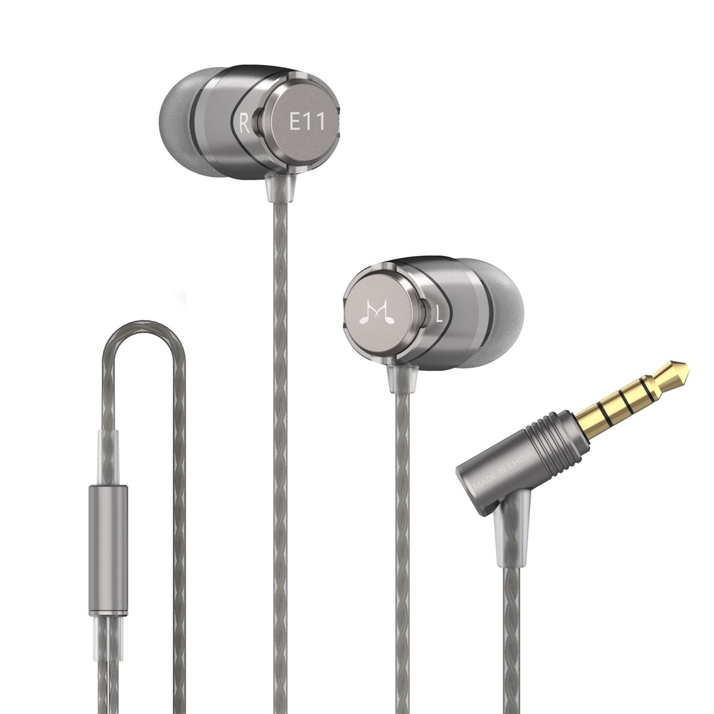 Soundmagic E11 有線耳塞無麥克風高保真立體聲耳機隔音入耳式耳機強大的低音無纏結線青銅黑色