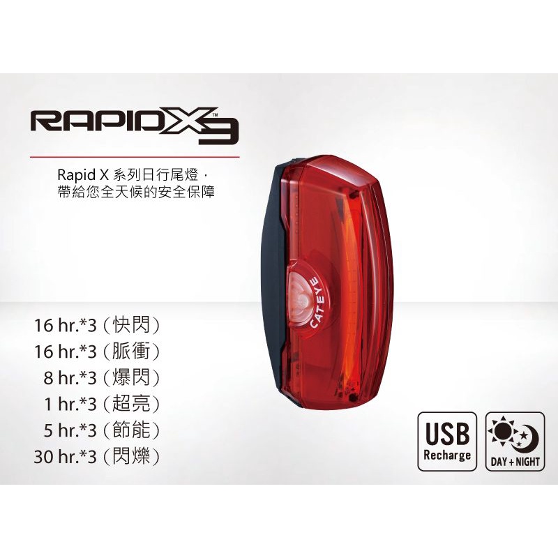 cateye rapid x3 尾燈