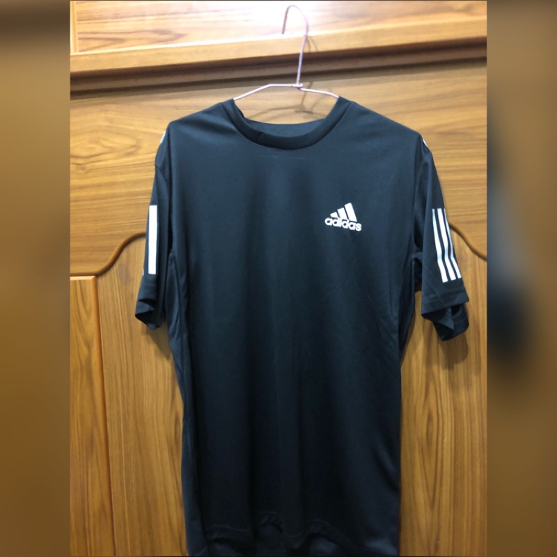 ADIDAS CLUB 3-STRIPES 黑白 透氣涼感 運動 網球 短袖 DU0874