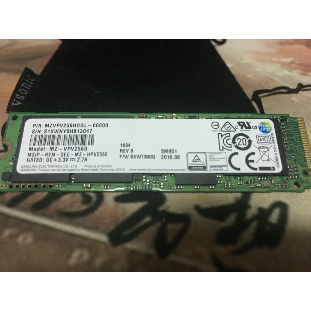 SAMSUNG SM951 256G NVME SSD