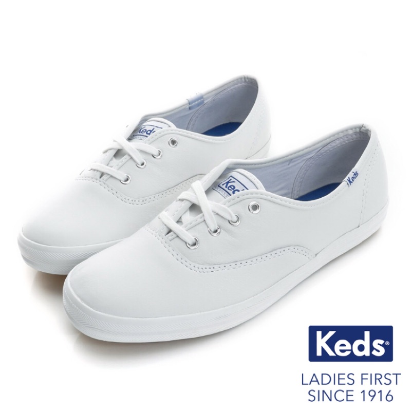 KEDS CHAMPION品牌經典皮革休閒鞋 - 白