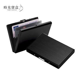 黑鈦信用卡收納盒 開立發票 臺灣出貨 金融卡信用卡收納盒 開蓋式卡片收納盒-時光寶盒8174