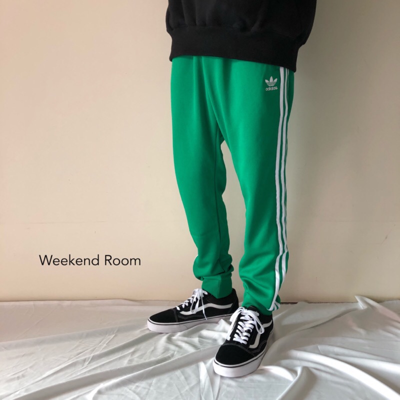 adidas sst green track pants