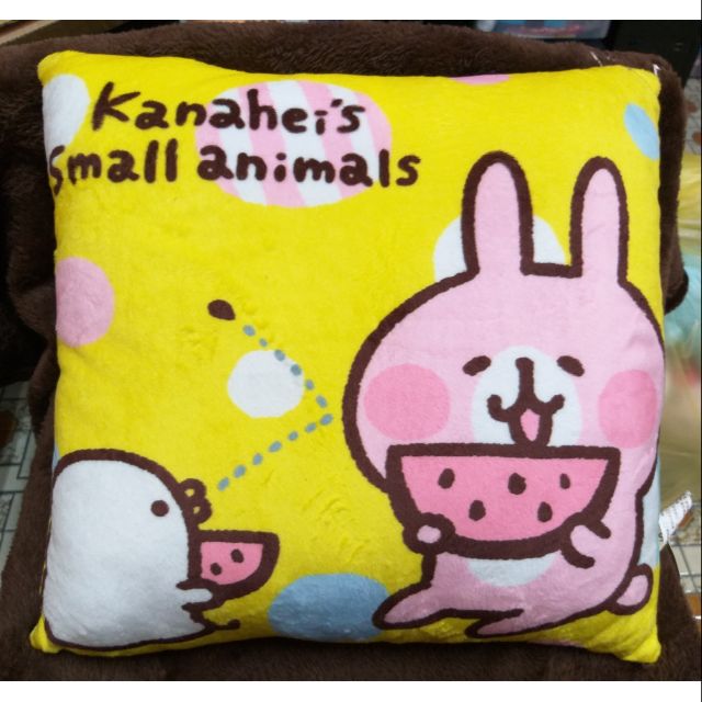 (全新) 卡娜赫拉 粉紅兔兔&amp;P助 方型抱枕 32cm