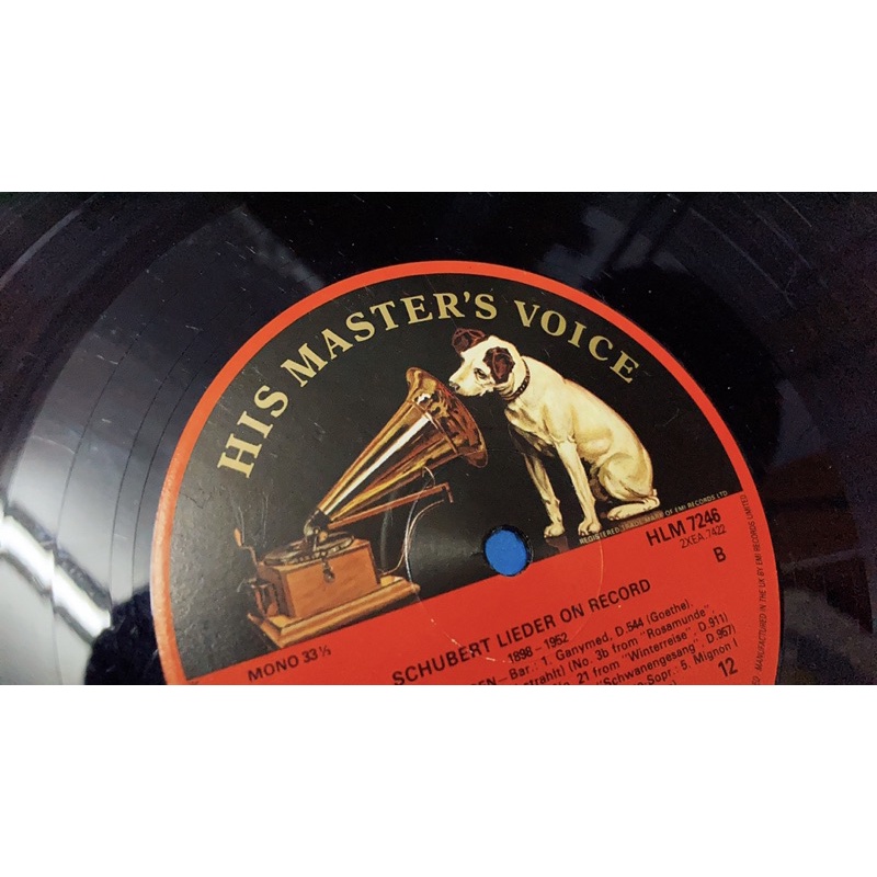 早期1982 EMI發行 His Master's Voice Victor 經典勝利犬 咬咬 黑膠 留聲機參考