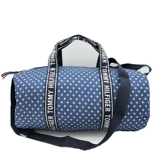 Tommy Hilfiger 旅行袋 運動包 小款 波士頓包 帆布包 籃球包 側背包 T94627 藍色星星(現貨)