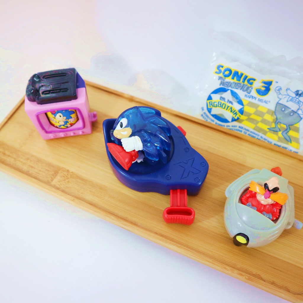 1993年 早期 3入 音速小子 漢堡王 玩具 古董絕版玩具 品味收藏 老玩具