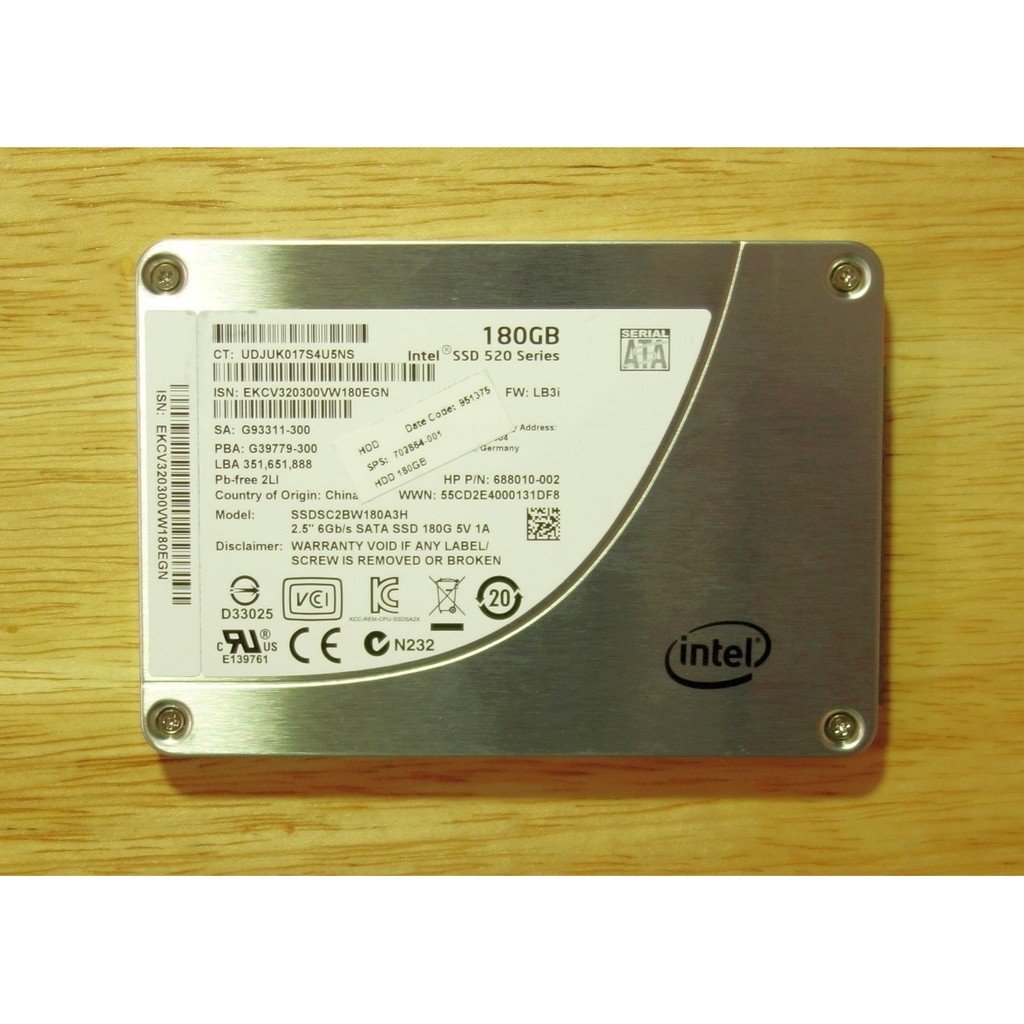 HP 原廠 絕對經典MLC Intel SSD 520 Series 180GB ME2(530 535 730)