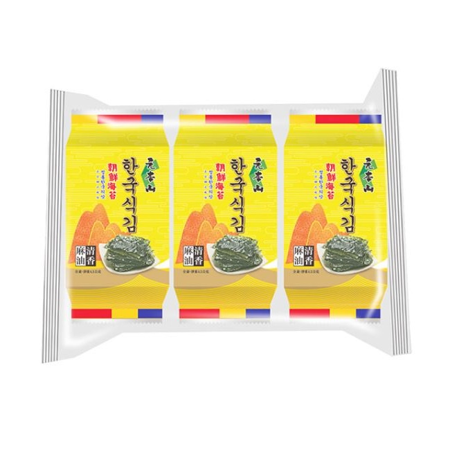 元本山 朝鮮海苔(清香麻油) 4.5g x 3【家樂福】