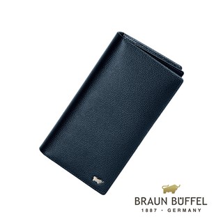 【BRAUN BUFFEL】德國小金牛HOMME-B系列17卡長夾皮夾-藍色 牛皮/零錢袋 BF192-B333-NY