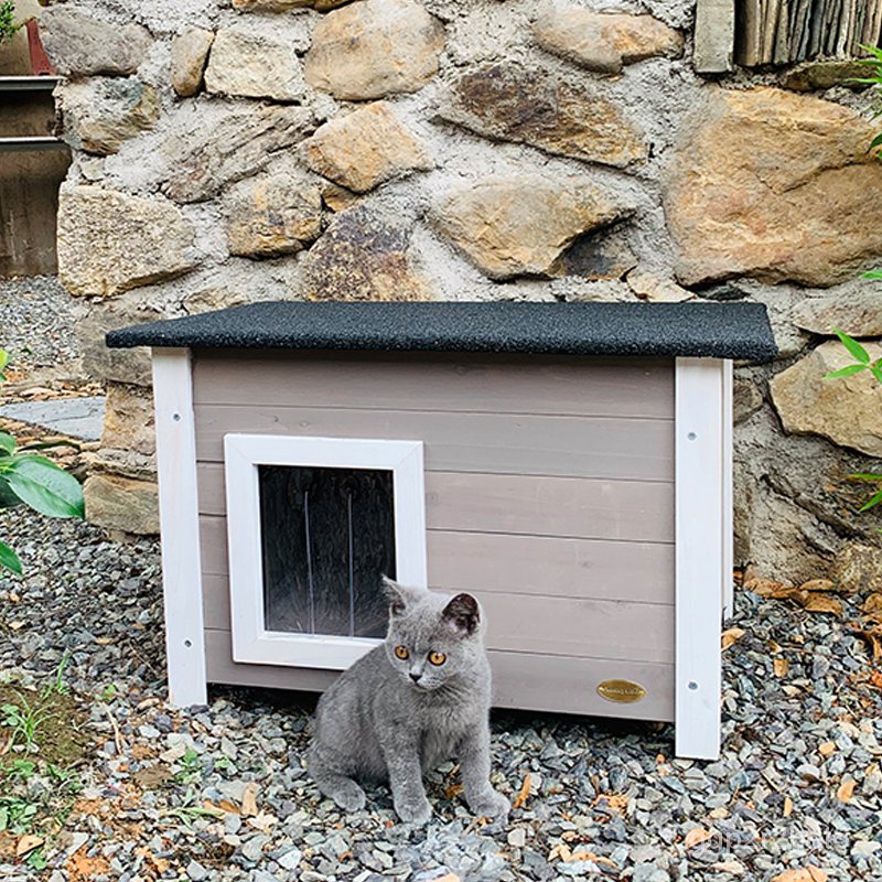 【新品上市熱銷】戶外實木貓屋流浪貓窩小型犬狗屋貓產房四季通用兔子窩泰迪小鹿犬